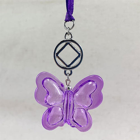 Narcotics Anonymous - Purple Glass Butterfly Sun Catcher