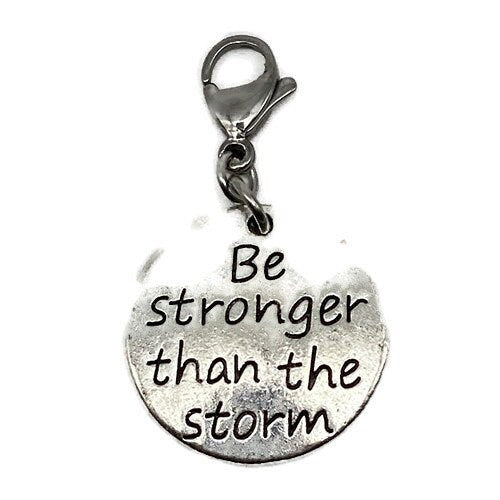 Recovery Jewelry, 12 Step Charm, Inspirational charm, Stronger than the Storm, recovery, recovery charm, NA Charm, AA Charm, OA Charm