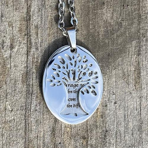 Tree of Life Pendant, Serenity Prayer Pendant, Stainless Steel Pendant, 12 Step Recovery, Serenity Pendant, Sobriety Gift
