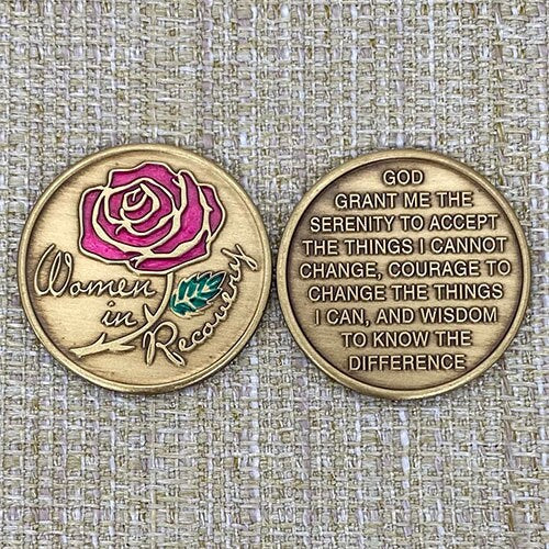 Hand Painted "Women in Recovery" Medallion