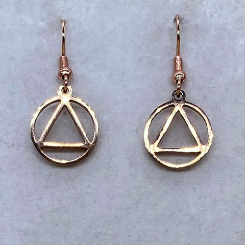 Alcoholics Anonymous - Rose Gold Earrings