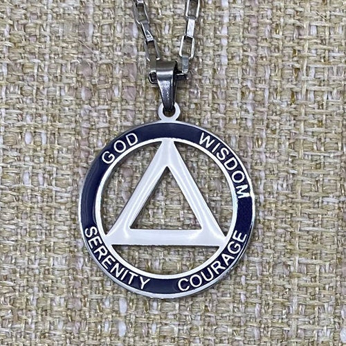 Alcoholics Anonymous Stainless Steel Cutout Pendant