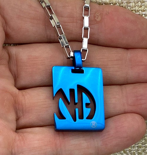 Narcotics Anonymous Stainless Steel Basic Blue Pendant
