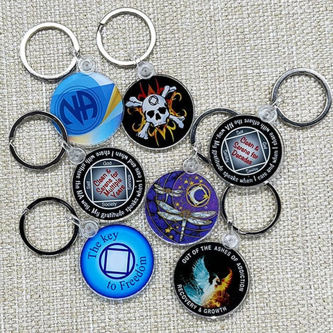NA Recovery Fidget Spinner Keychain - 12 Step Fidget Spinner Gift -  Narcotics Anonymous, NA Gift Ideas