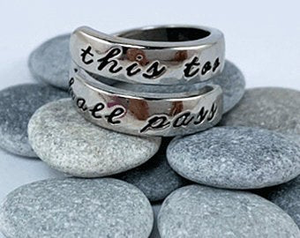 12 Step "This too shall pass" ring - silver plate
