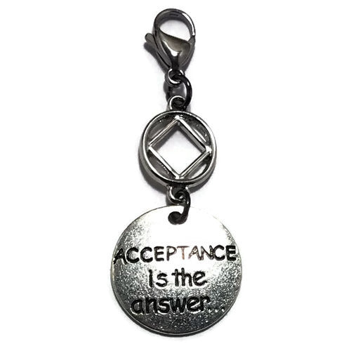 Narcotics Anonymous "Acceptance is the Answer" key tag charm