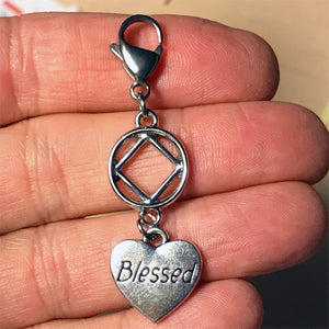 Narcotics Anonymous "Blessed" key tag charm