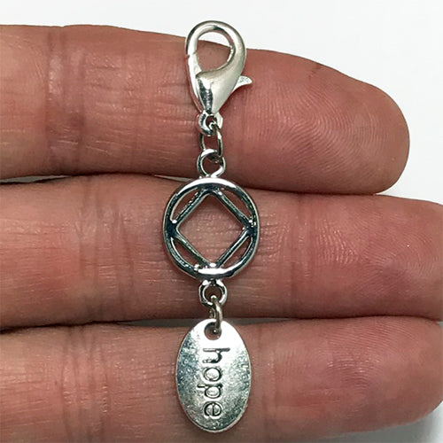 Narcotics Anonymous "Hope" key tag charm