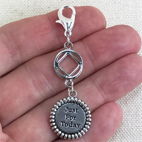 Narcotics Anonymous "Just for Today" key tag charm