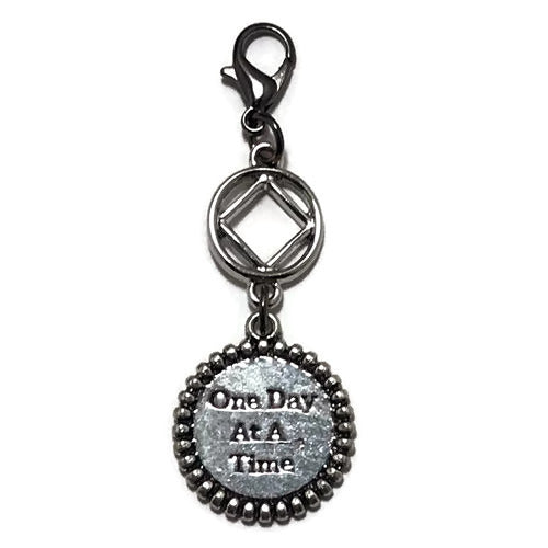 Narcotics Anonymous "One Day at a Time" key tag charm