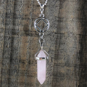 Narcotics Anonymous Rose Quartz Pendant - "Relationships & Love"