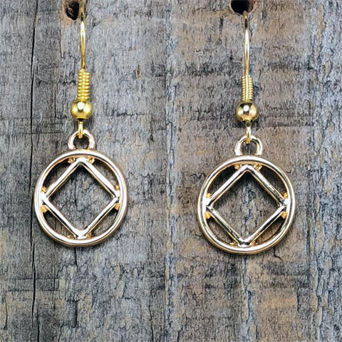 Narcotics Anonymous Gold Tone Earrings