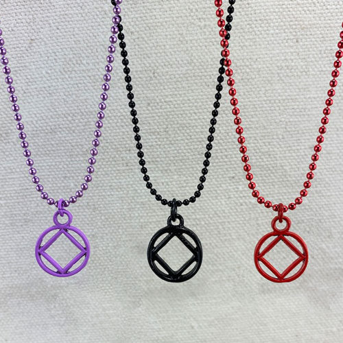 Narcotics Anonymous Purple, Black, or Red, Enameled Mini Pendant