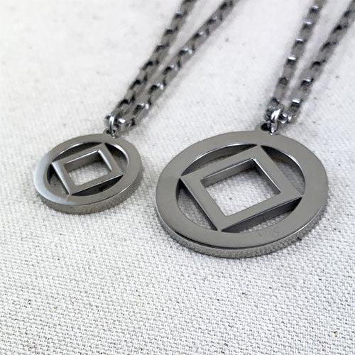 Narcotics Anonymous Logo Stainless Steel Cutout Pendant - Large