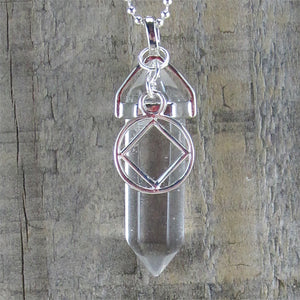 Narcotics Anonymous Quartz Crystal Pendant - "Focus & Clarity"