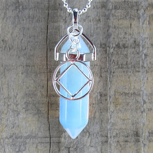 Narcotics Anonymous Opalite Pendant - "Surrender"