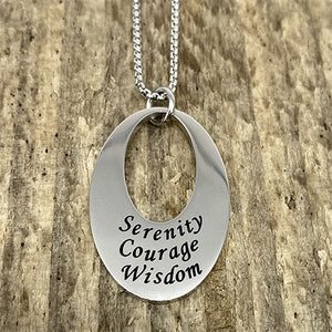 Stainless Steel Serenity-Courage-Wisdom Pendant